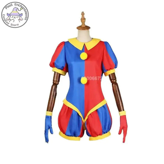SS69 The Amazing Digital Circus Pomni Cosplay Costume Polyester Uniform Set