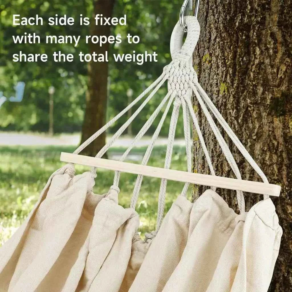 Hammock Chair Swing Camping Hammock Thickened Durable Fabric Canvas Single Hammocks Travel Swing Hanging Bed Outdoor Hammock
