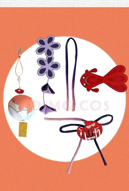 Genshin Impact Yoimiya Cosplay Costume Adult Carnival Uniform Wig Anime Halloween Party Costumes Masquerade Women Game SS69