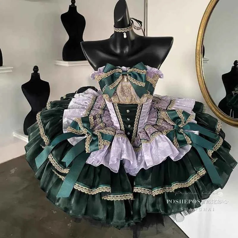 The Little Mermaid's Tears Younger Girls Party Wedding Dress Handmade Wedding Costume for Girls Lolita Girls Bridesmaid Dress
