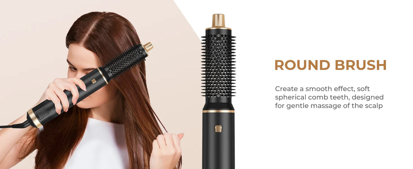Hair Dryer 5 in 1 Electric Comb Negative Ion Straightener Comb Curling Iron Detachable Multifunctional Heating Brush Hair Dryer SS69