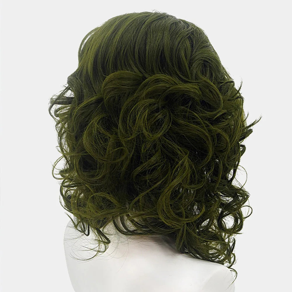 Joker Cosplay Wig: 35cm Curly Green High-Temperature Fiber