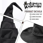 Halloween Folds Witch Wizard Black Hat Party Cosplay Costume Headgear Devil Cap Props Women Costume Accessory for Cosplay Party