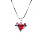 JoJo Bizarre Adventure Necklace Anime Joseph Joestar Necklaces Woman Fashion Red Ruby Stone Heart Necklace Cosplay Collier