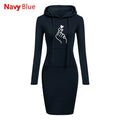 Ladies Dress Autumn Women Hooded Dresses Hoodies Women Sweatshirts Women Hoodies Dress Tops Ladies Clothing
