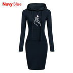 Ladies Dress Autumn Women Hooded Dresses Hoodies Women Sweatshirts Women Hoodies Dress Tops Ladies Clothing