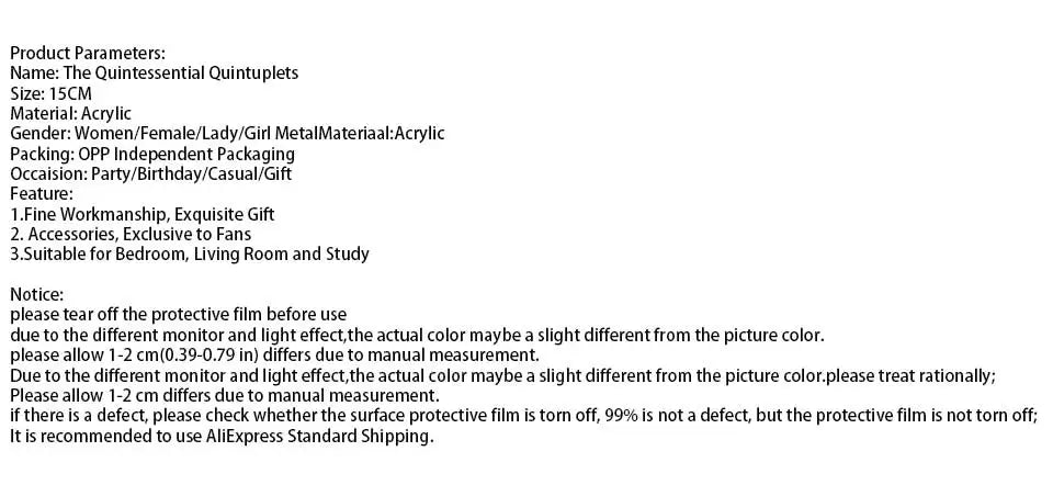 Loen Store The Quintessential Quintuplets official Lolita Fashion Ver figurine cute cartoon character desktop acrylic stand SS69