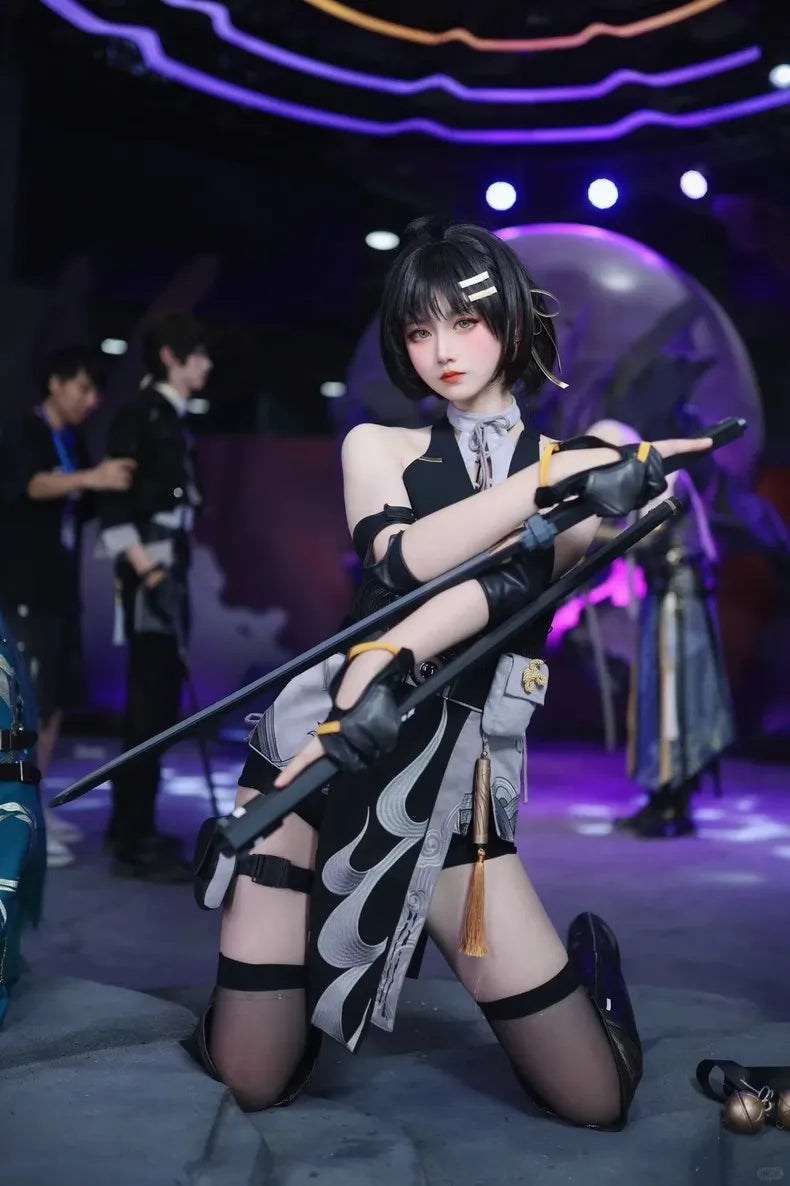 Wuthering Waves Rover Cosplay Costume Wig Female Uniform Earrings Bag Main Character Resonator Halloween Party for Women SS69