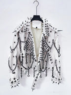 vintage Leather  y2k  Jacket Skull Jacket Punk Jacket  gothic Leather gothic clothes y2k fashion y2k clothes  harajuku Jacket SS69