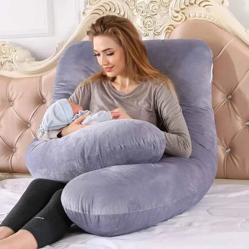 Soft Fleece Pregnant Pillow Gravida U Type Lumbar Pillow Multi Function Side Protect Cushion for Pregnancy Women Dropshipping
