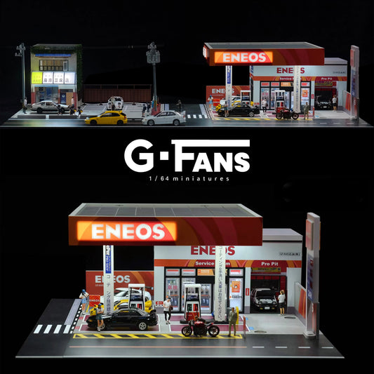 SS69 1/64 Scale Diecast Car Garage Diorama with LED Lighting and Dust Door