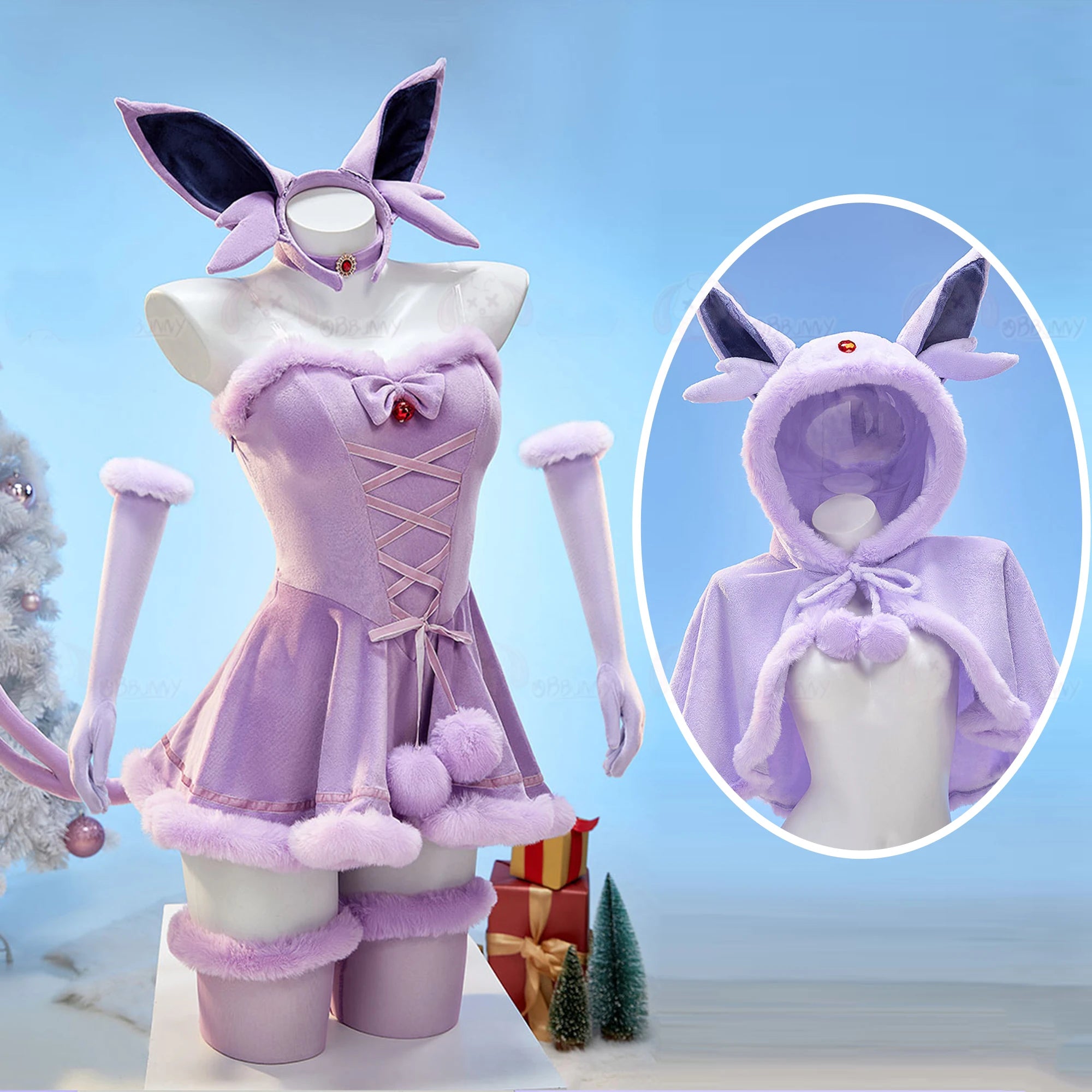Anime Vaporeon Umbreon Sylveon Cosplay Costume Women Sexy Cloak Dress Outfit Cute Bunny Girl Uniform Halloween Christmas Clothes