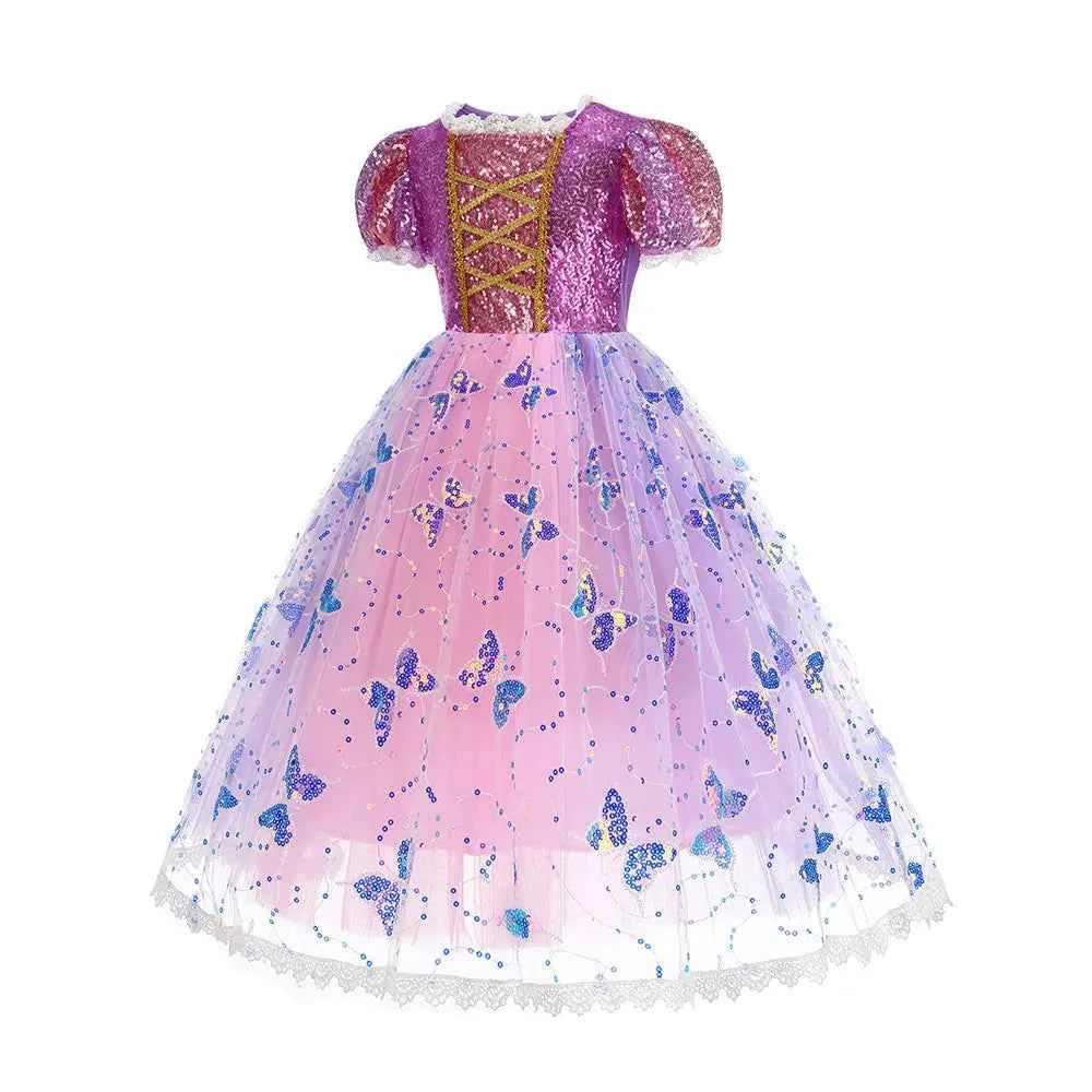 2026 Glowing Rapunzel Costume Girl LED Princess Ball Gown Christmas Light up Tangled Rapunzel Frock Toddler Girl Cosplay Dress