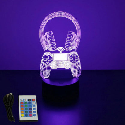 NEON GAMER 3D Lamp LED Night Light Gaming Setup RGB Children's Lamps Gamer Room Decoration Bedroom Table Lamp Personalized Gifts SS69 13.69 B16-Gaming 01