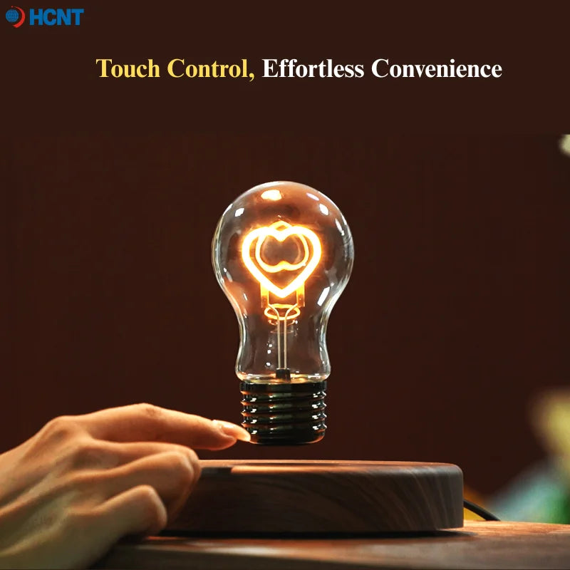 HCNT Magnetic Levitating Light Bulb Desk Lamp with Rotating Heart Bulb