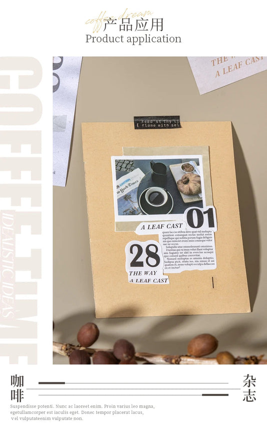 20 pcs Large Size Vintage Coffee Magazine Material Paper Aesthetic Material Book Retro Scrapbooking Journaling Decor Stationery SS69