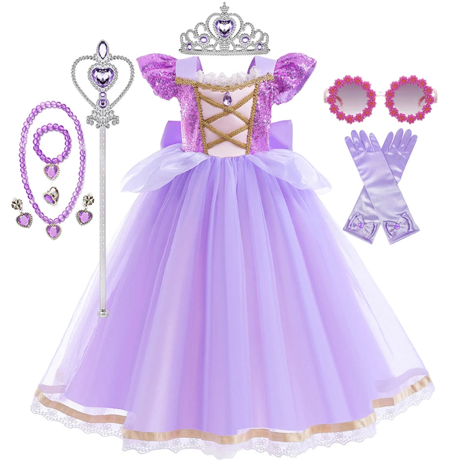 Rapunzel Princess Dress for Girls - Purple Ball Gown Costume