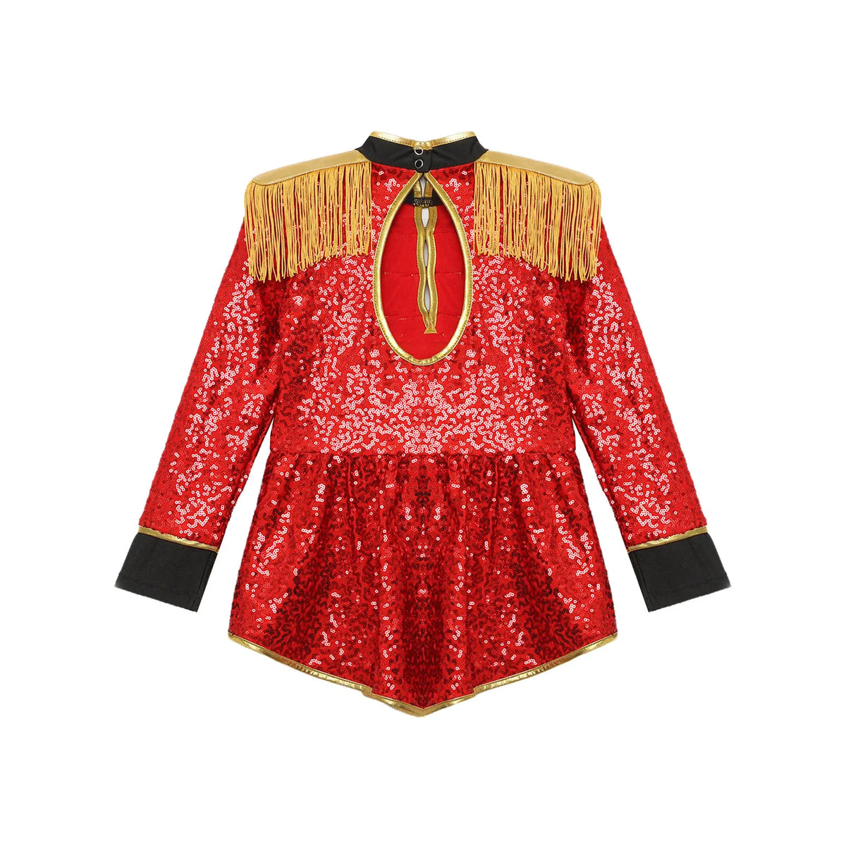 Moggemol Girls Sequin Ringmaster Bodysuit Long Sleeve Circus Costume