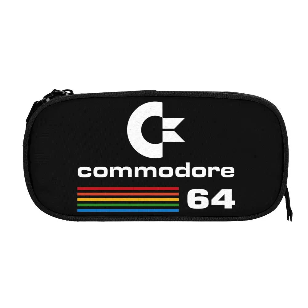 Custom Kawaii Retro Commodore 64 Pencil Case for Girls Boys C64 Amiga Computer Large Capacity Pen Box Bag Stationery SS69