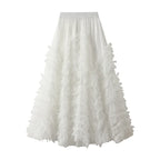 Tiered Tulle Maxi Skirt - Elegant A-Line High Waist Mesh