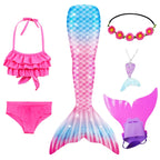 ZOCIC Girls Mermaid Tail Swimsuit Set with Top & Skirt