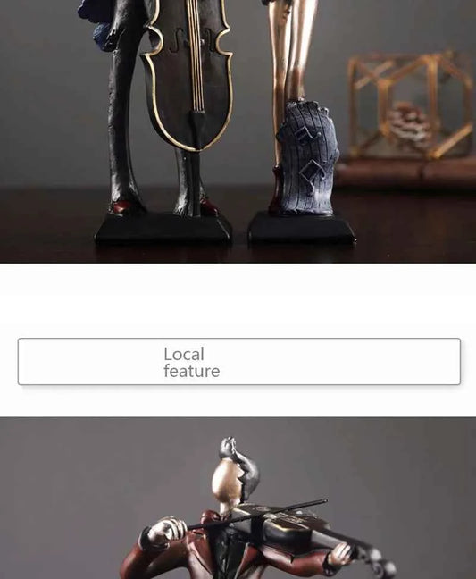 Vintage Musical Instrument Resin Figure Ornaments Figurines Home Decoration Accessories for Living Room Ornaments for Home Decor