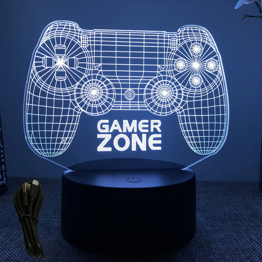 NEON GAMER 3D Lamp LED Night Light Gaming Setup RGB Children's Lamps Gamer Room Decoration Bedroom Table Lamp Personalized Gifts SS69 11.69 B7-Gaming 06