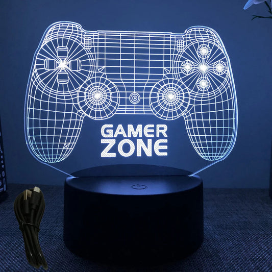 NEON GAMER 3D Lamp LED Night Light Gaming Setup RGB Children's Lamps Gamer Room Decoration Bedroom Table Lamp Personalized Gifts SS69 11.69 B7-Gaming 06