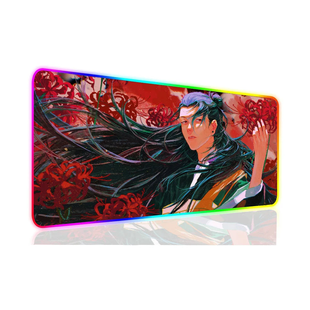 1pc Suguru Geto Jujutsu Kaisen Anime XXL RGB Gaming Mouse Pads HD Black Gamer Accessories Large LED SS69 25.69 z1 / 700x300x3mm