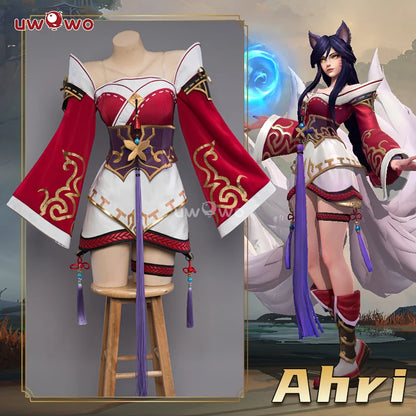 IN STOCK UWOWO Ahri Cosplay Game Ahri Champion Nine Tails Wildd Riftt Game Cosplay Costume Ahri Halloween Cosplay