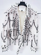 vintage Leather  y2k  Jacket Skull Jacket Punk Jacket  gothic Leather gothic clothes y2k fashion y2k clothes  harajuku Jacket SS69