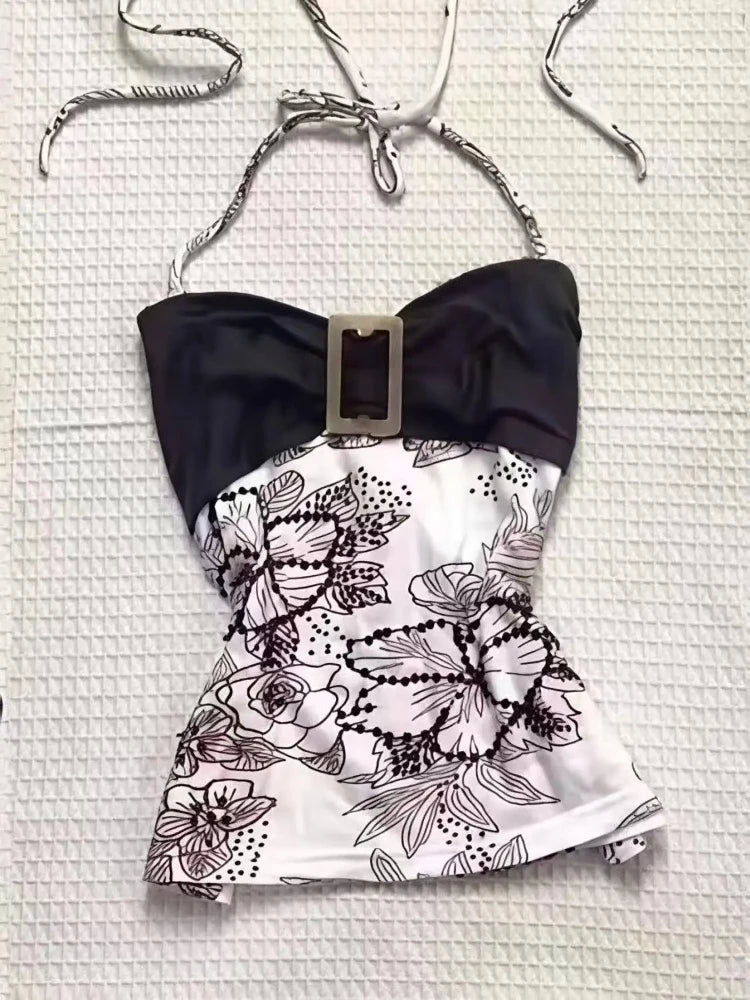 Gothic Punk Sleeveless Tops Women Y2k Cropped Vest Summer Retro Style Tank Top Female Streetwear Printed Casual Slim Fit Tees