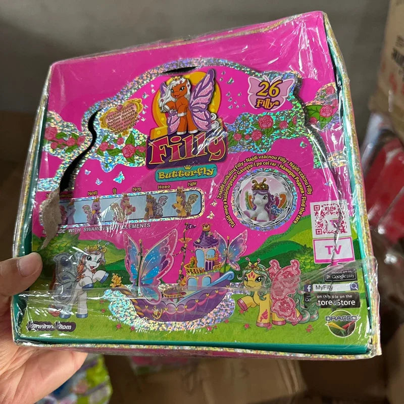 Original Blind Bag Surprise Pet Crystal Filly Butterfly Glitter Princess Unicorn Pony Figure Rare Collect Toy Gift for Kid Girl SS69