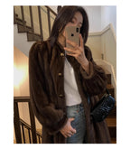 Lautaro Women's Long Faux Mink Fur Coat - Thick Warm Winter Overcoat