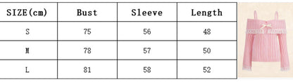 Pretty Cute Outfits Harajuku Cosplay Sweater Kawaii Lace Trim Off Shoulder Pullovers Y2K Aesthetic Vintage Long Sleeve Jumpers SS69