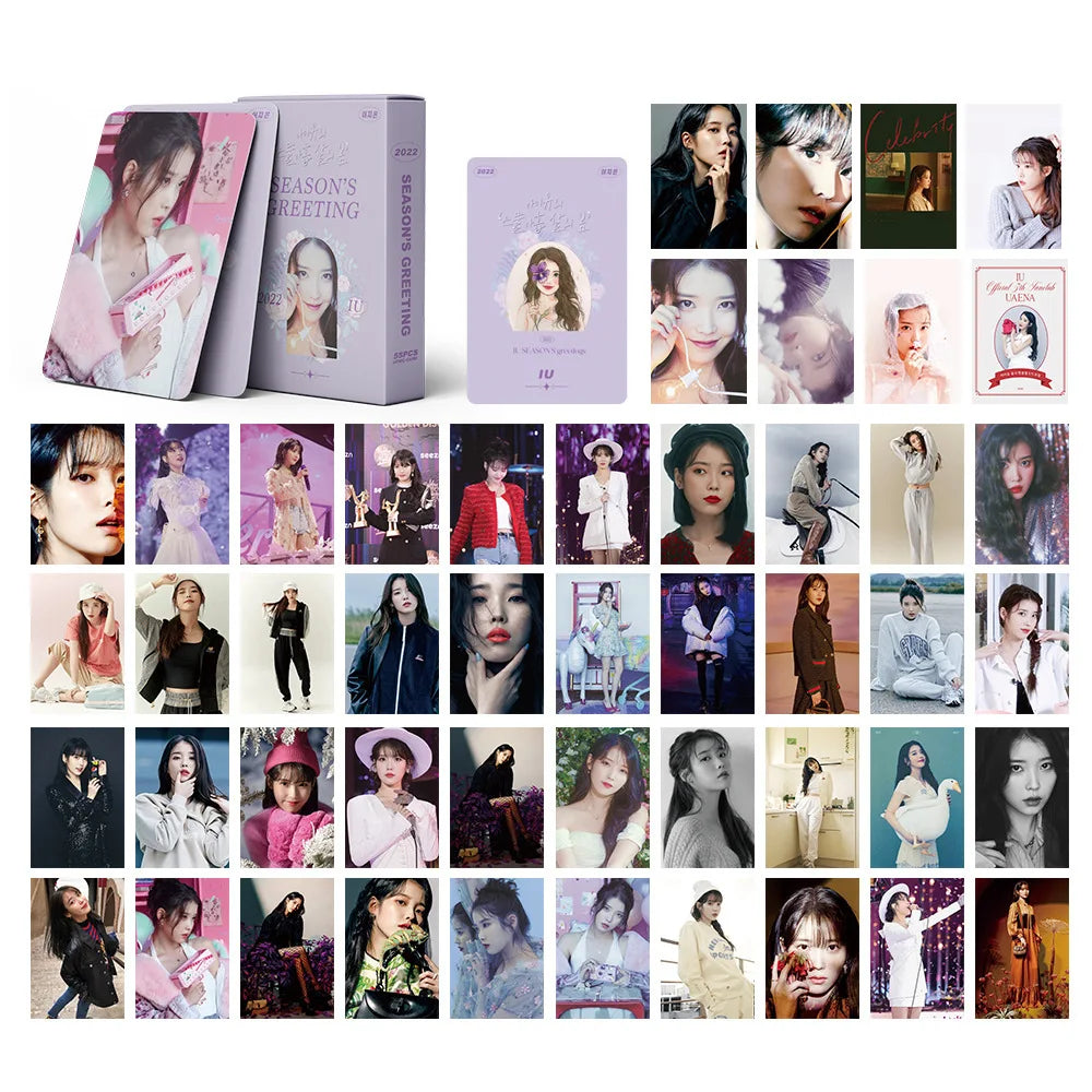 55pcs/set Kpop IU The Golden Hour Lomo Cards High quality HD Photocard for fans collection Fashion Cute Fans Gift SS69