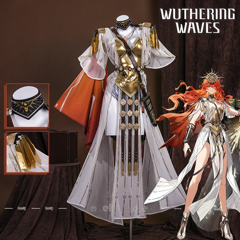 Wuthering Waves Augusta Cosplay Costume Set with Wig