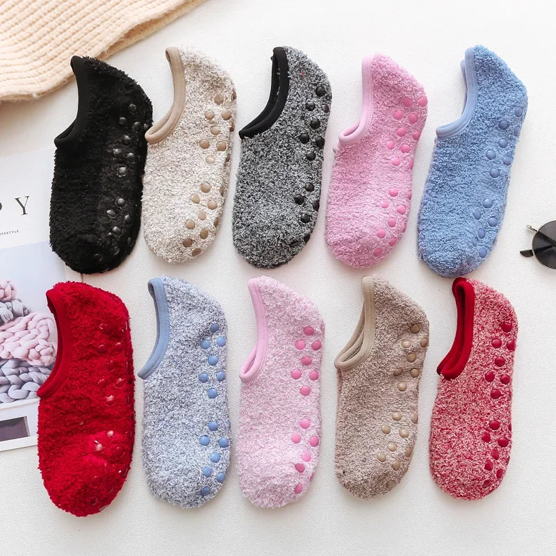 Women's Thick Plush Socks - Winter Warm Coral Fleece Sleep Slippers