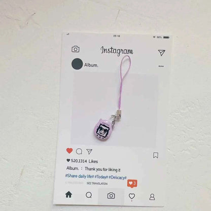 Cute Handmade Mini Tamagotchi Alloy Pendant Mobile Phone Pendant Cartoon Simulation Tamagotchi Pendant Keychain