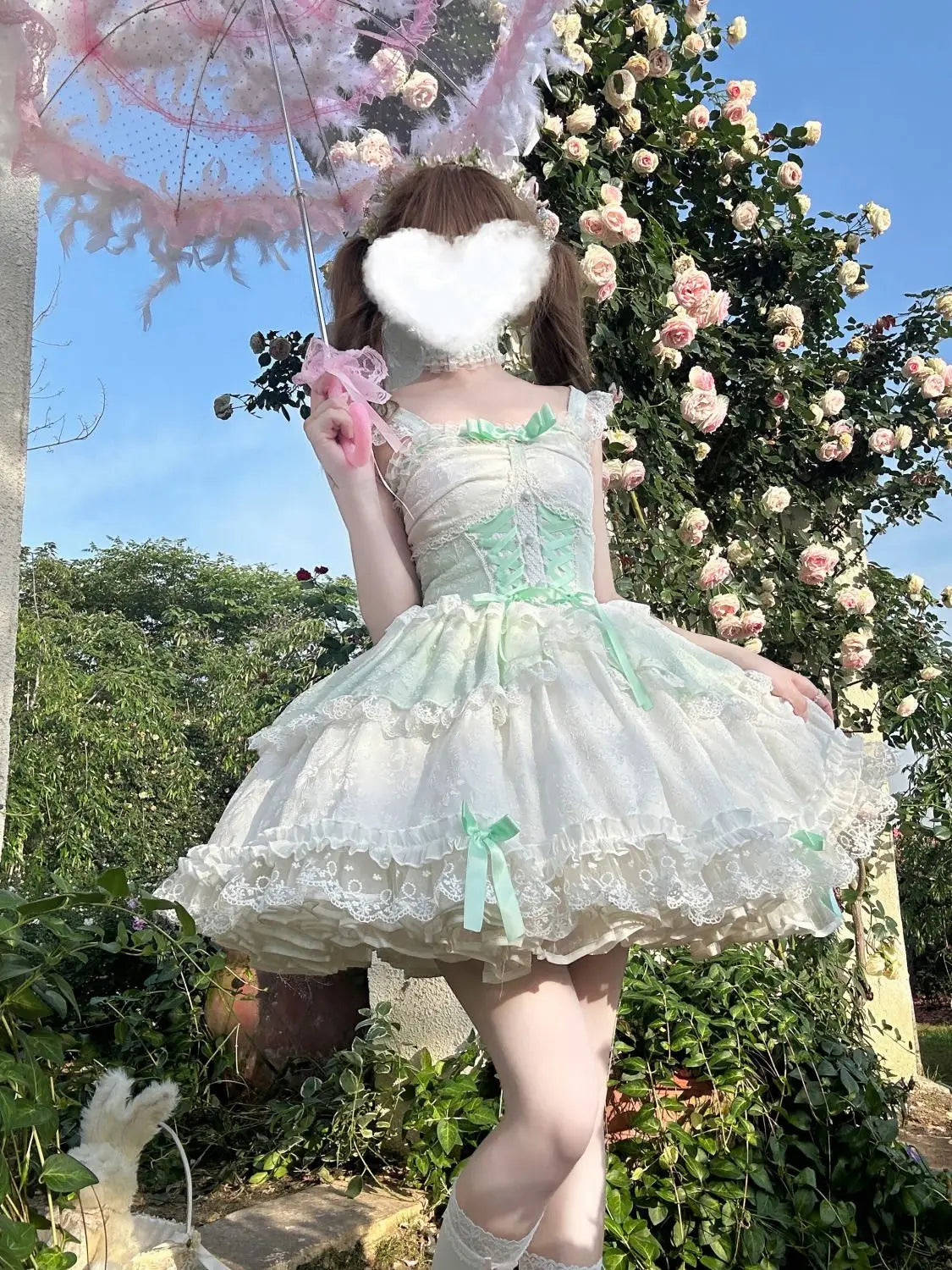 French Lolita Strap Dress Lace Patchwork Cosplay Outfit Y2K Vintage Elegant Girls Sweet Party Kawaii Dress Women Clothing 2026