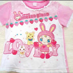 Japanese Sweet Kawaii Cartoon Polka Dot Print T-shirt Women Loose Casual Contrast Color Cute Graphic Tees Y2k Aesthetic Tops New