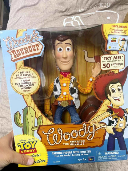 Hot 40cm Disney Pixar Toy Story  Woody Action Figures English Movie Sound Character Doll Cloth Cowboy Birthday Gift For Children