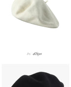 100% Wool Oversize Women's Beret Hat - Warm & Stylish Painter Cap