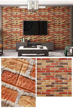 3D Foam Brick Wall Stickers, Waterproof Peel & Stick Panels 70x77cm