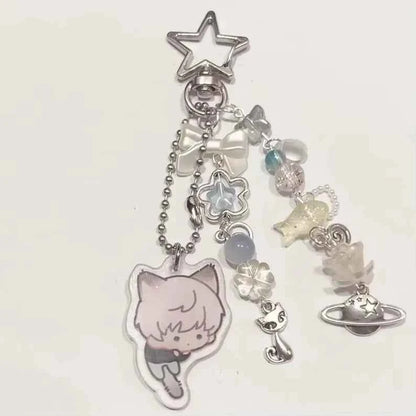 Game Love And Deepspace Rafayel Xavier Zayne Cosplay Key Chain Acrylic Keychains Backpack Pendant Key Ring Accessories