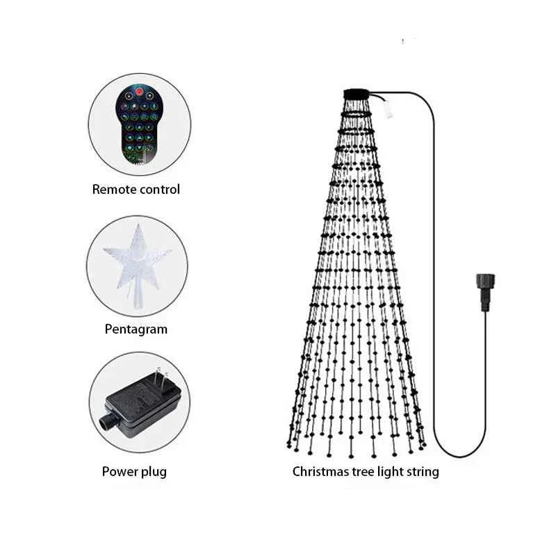 2.1M LED Christmas Tree Decorative Light Lntelligent IDeal LED APP Application Control DIY Lmage Light String for Quick Shipping