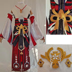 Genshin Impact Yae Miko Cosplay Costume with Wig, Ears, and Tail