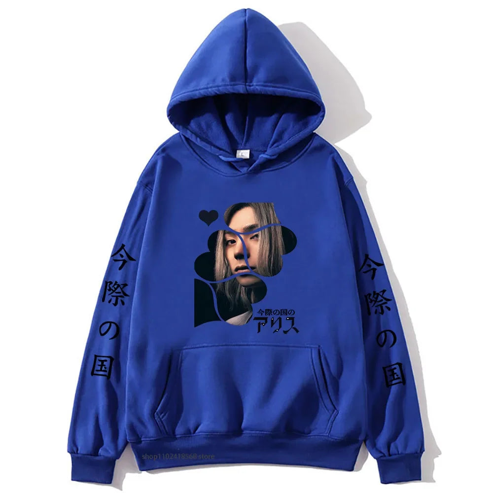 Anime Alice In Borderland Hoodie Chishiya Printed Hoody Women Crewneck Sweatshirts with Hooded Men Long Sleeve Pullover Cool Top SS69