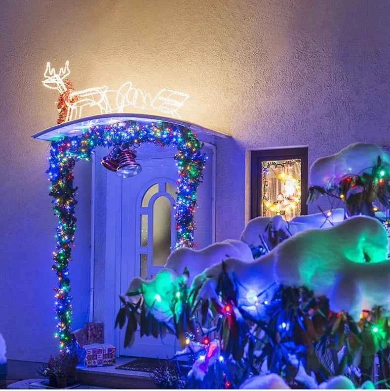 50M 100M 24V LED Christmas lights Green Wire Leather Fairy Lights String Waterproof Outdoor Garden Party Wedding Garland Decor