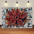 American TV Stranger Theme Background Lights Alphabet Episode Series Vinyl Banner Party Decoration Supplies Photo Prop Baby Gift